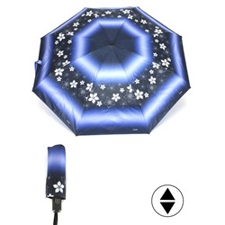 Зонт женский ТриСлона-L 4801 В  (Мини),  R=53см,  суперавт;  8спиц,  4слож,  набивной "Эпонж",  синий 253954