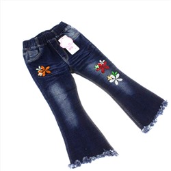 Рост 118-126. Стильные детские джинсы Color_Flor цвета темного индиго.