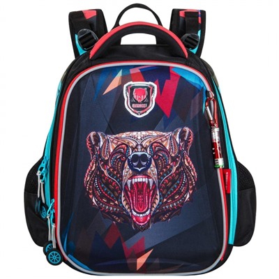 Школьный Рюкзак Across с медведем черный ACR18-192A-4