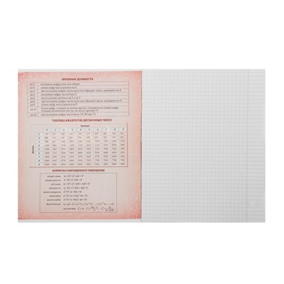 Тетрадь предметная "Неон", 48 листов в клетку "Алгебра", со справочным материалом, обложка мелованный картон, УФ-лак, блок офсет