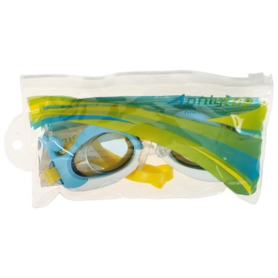 Очки для плавания «Дельфин» + беруши, детские, цвет голубой