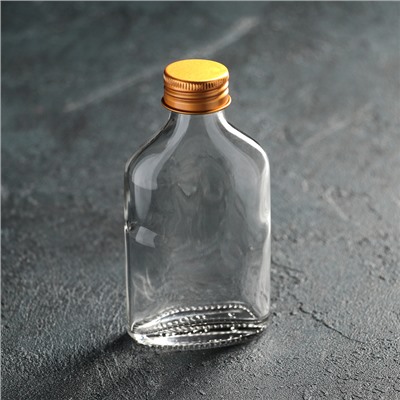 Бутыль стеклянная для соусов и масла с металлической крышкой, 100 мл, 6,5×3×12,5 см