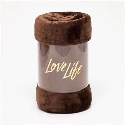 Плед "LoveLife" 150х200 см, велсофт, цвет шоколадный, 100% п/э