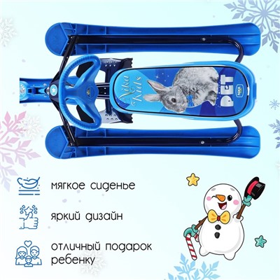 Снегокат «Ника-кросс Кролик», СНК, цвет голубой/чйрный