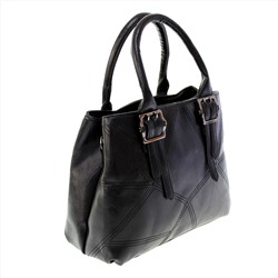 Стильная женская сумочка Elivine_Fold из эко-кожи черного цвета.