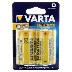 Батарейка солевая Varta SUPER LIFE D набор 2 шт