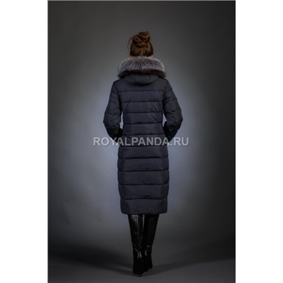 Женская куртка зимняя 851 синий натуральный мех