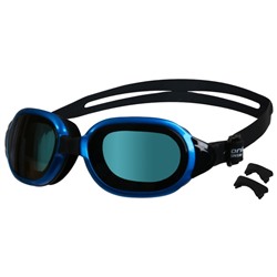 Очки для плавания + набор носовых перемычек, цвет чёрный/синий