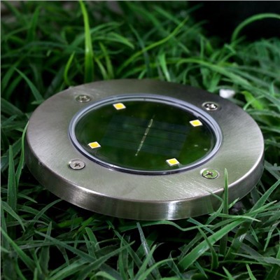 Светильник грунтовый герметичный светодиодный на солнечной батарее 1,5 Вт, 4 LED, IP66,3000K