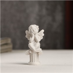 Сувенир полистоун "Белоснежный ангелочек на колонне" 5,5х2,4х2,6 см
