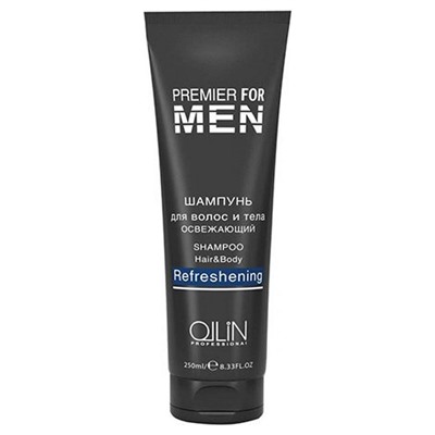 Ollin Шампунь для волос и тела мужской освежающий / Premier For Men, 250 мл