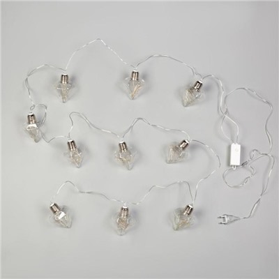 Гирлянда "Нить" 3 м с насадками “Лампочки кристалл", IP20, прозрачная нить, 80 LED, свечение мульти, фиксинг, 12 В