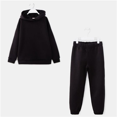 Костюм детский (худи, брюки) MINAKU: Casual Collection KIDS, цвет чёрный, рост 110