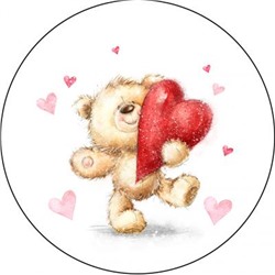 Картинка вафельная Мишка с сердцем 2