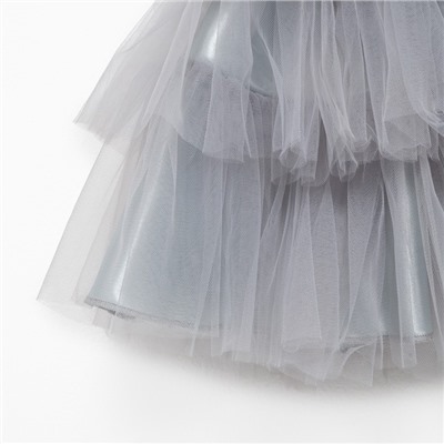Платье для девочки с пайетками KAFTAN, размер 28 (86-92), цвет серый
