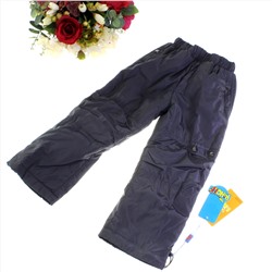 Рост 124-128. Утепленные детские штаны с подкладкой из полиэстера Rihoo  графитового цвета.