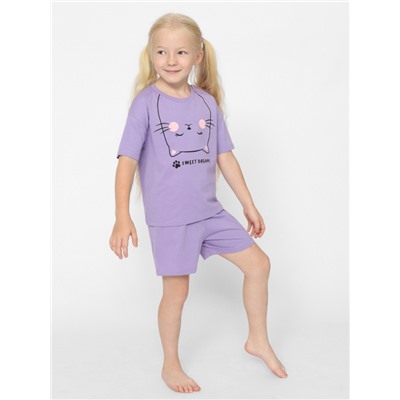 CWKG 50146-45 Комплект для девочки (футболка, шорты),лаванда