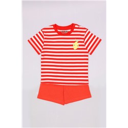 CSBG 90250-28-410 Комплект для девочки (футболка, шорты),коралловый