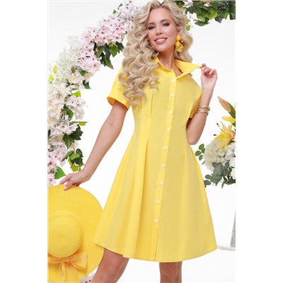 Платье-рубашка желтого цвета