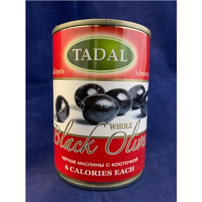 Черные маслины с косточкой TADAL 300гр Ж/Б