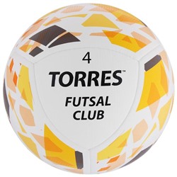 Мяч футзальный TORRES Futsal Club, PU, гибридная сшивка, 10 панелей, размер 4