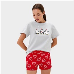 Пижама новогодняя женская (футболка и шорты) KAFTAN "Love" размер 48-50