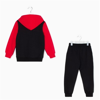 Костюм детский (толстовка, брюки), цвет красный/чёрный МИКС, рост 98 см (3)