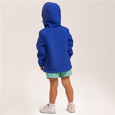 Куртка детская SOFTSHELL, цвет синий/оранжевый, рост 122 см