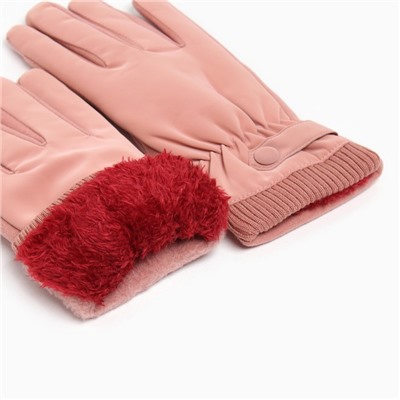 Перчатки женские двухслойные MINAKU водонепроницаемые, размер 6,5, цвет розовый