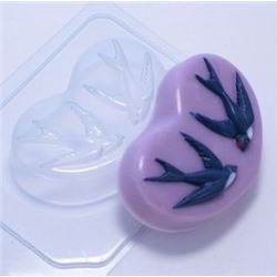 Форма для мыла пластиковая (ЛЮБ) - Ласточки на сердце