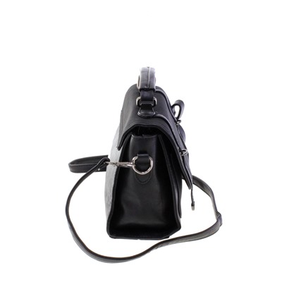 Стильная женская сумочка через плечо Zelmar_Fols из эко-кожи черного цвета.