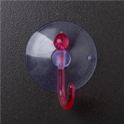 Крючок на вакуумной присоске Доляна «Цветной крючок», 5 шт, цвет МИКС