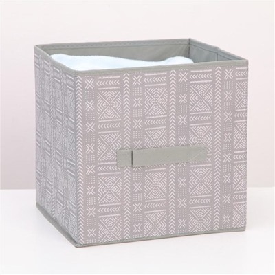 Короб стеллажный для хранения Доляна «Этника», 27×27×27 см, цвет серый