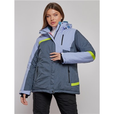 Горнолыжная куртка женская зимняя большого размера фиолетового цвета 2282-1F