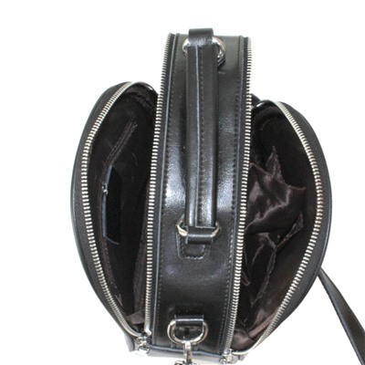 Стильная женская сумочка Tinel_Bag из натуральной кожи черного цвета.