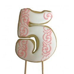Печенье Цифра 5 розовая