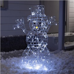 Фигура светодиодная "Радостный снеговик" 90х65 см, 100 LED, 220V, БЕЛЫЙ