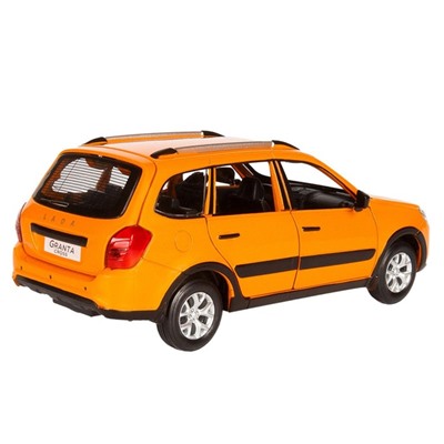 Машина металлическая Lada Granta Cross 1:24, открываются двери, капот, багажник, световые и звуковые эффекты, цвет оранжевый