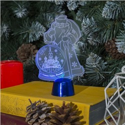 Подставка световая "Дед Мороз, Москва", 14.5х9 см, (батарейки в компл.), 1 LED, RGB микс