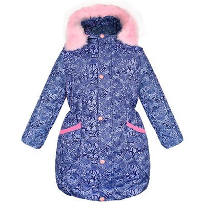 Тёплая синяя куртка для девочки 84073-ДЗ19