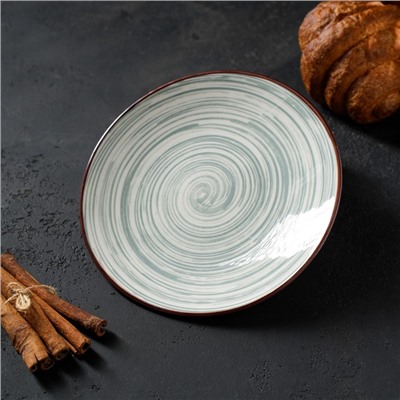 Тарелка керамическая десертная «Искушение», d=19 см, цвет серый