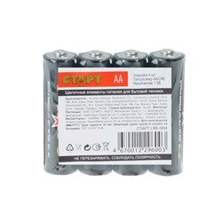 Батарейка алкалиновая "Старт", AA, LR6-4S, 1.5В, спайка, 4 шт.
