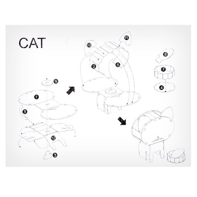 Набор для творчества создние 3D фигурки «Кот»