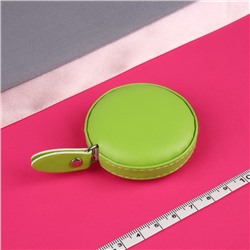 Сантиметровая лента-рулетка портновская, искусственная кожа, 150 см (см/дюймы), цвет зелёный