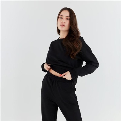 Костюм женский (свитшот, брюки) MINAKU: Casual Collection цвет чёрный, размер 42