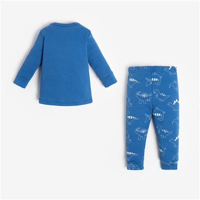 Комплект: джемпер и брюки Крошка Я "Dino", рост 68-74 см, цвет синий