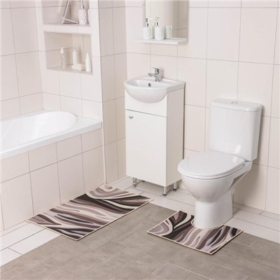 Набор ковриков для ванной и туалета Доляна «Песок», 2 шт: 50×80, 50×40 см