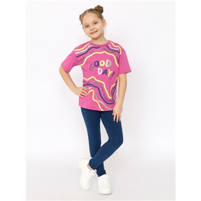 CSKG 90237-27-395 Комплект для девочки (футболка, брюки модель "легинсы"),розовый