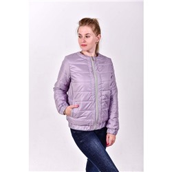 Короткая  утепленная  куртка  с круглой горловиной, цвет - лиловый