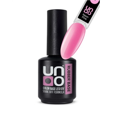 Uno Камуфлирующее базовое покрытие для гель-лака / Rubber Color Base Gel, Neon Rose, 12 г